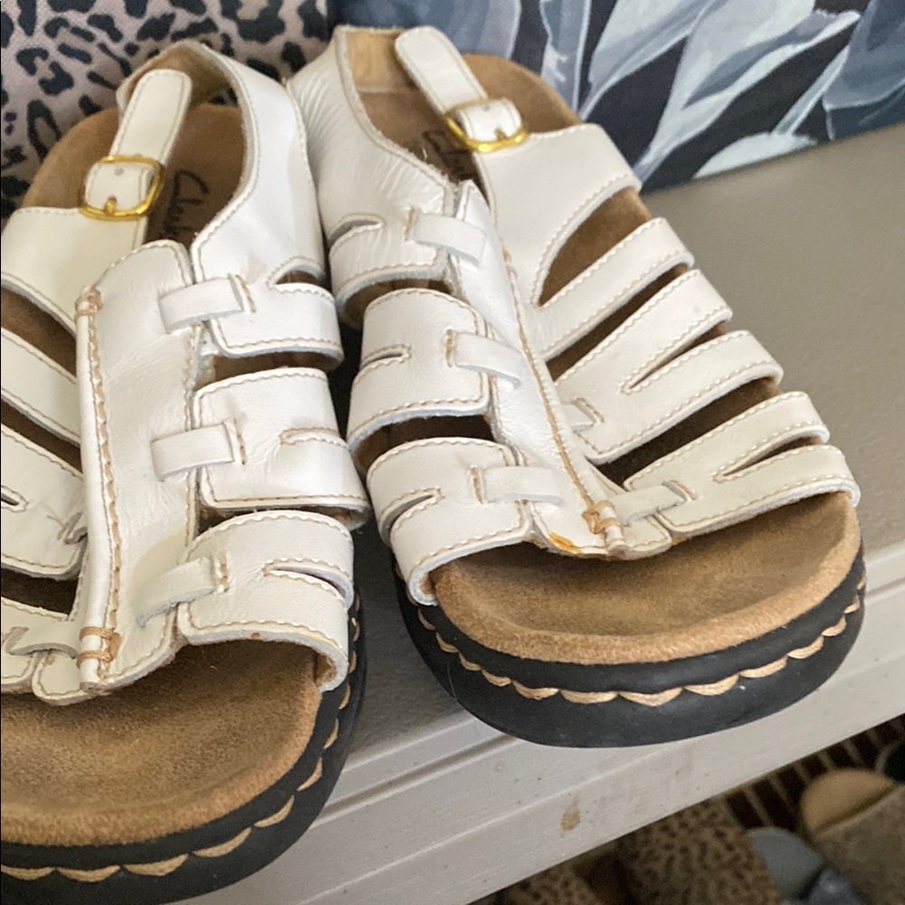 Clark’s White Sandals